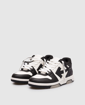 Off-White Out Of Office black leather sneakers OMIA189C99LEA007