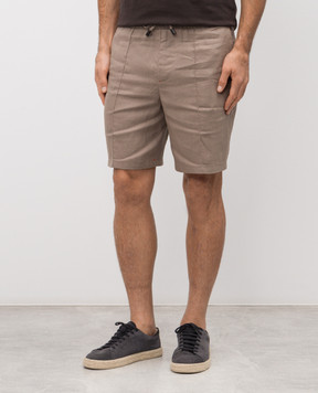 ISAIA Brown linen shorts PNC021P9110