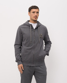 Dolce&Gabbana Grey track jacket with monogram logo patch G9BGDZG7PZT