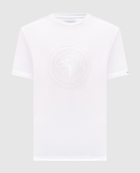 Stefano Ricci White T-shirt with embroidered emblem MNH6205260803