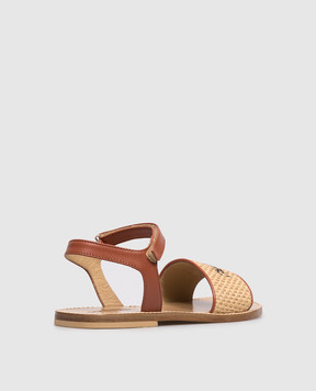 DSQUARED2 Children's brown combination sandals with raffia 8270827