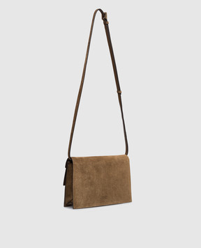 Tom Ford Brown suede cross-body bag AUBE S0531LCL071P