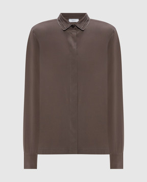 Peserico Brown silk blouse A0688207325