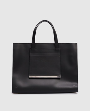 Heliot Emil Black VESPERA leather tote bag with logo 15077
