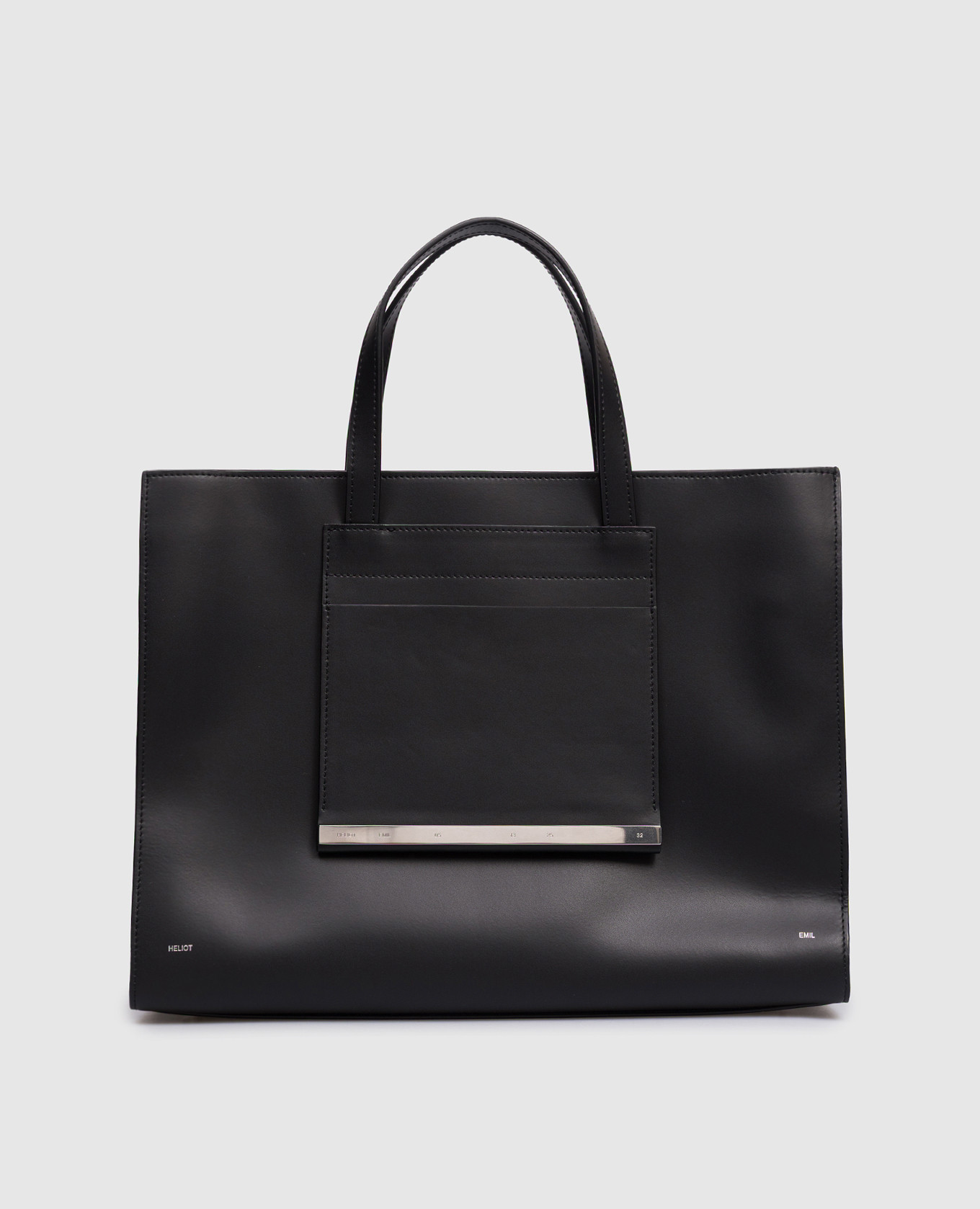 

Black VESPERA leather tote bag with logo Heliot Emil