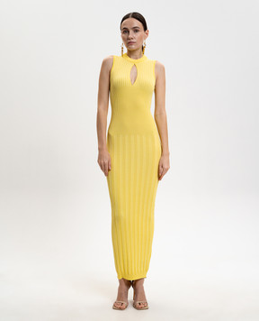 Balmain Yellow ribbed dress GF1RJ220KJ45