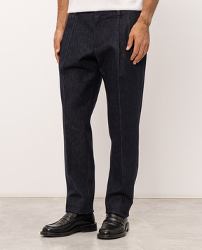 Dolce&Gabbana Blue denim pants with logo patch GP13KDG8PF6