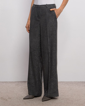 Peserico Gray corduroy pants with lurex A04067D05219
