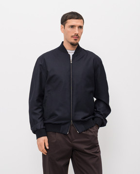 Agnona Blue cashmere and silk bomber jacket TH11U5XU7049