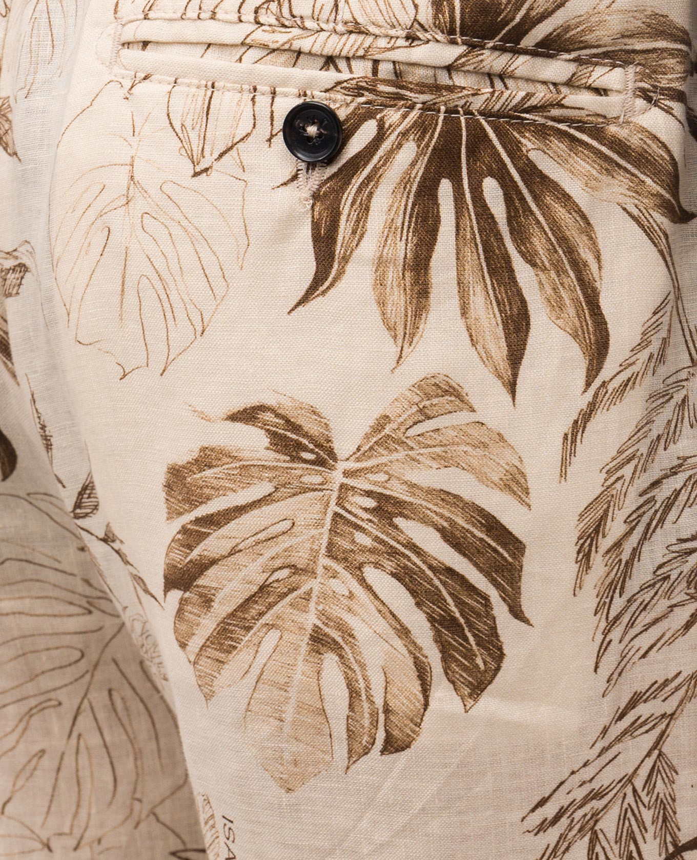 Beige linen pants with print ISAIA 5