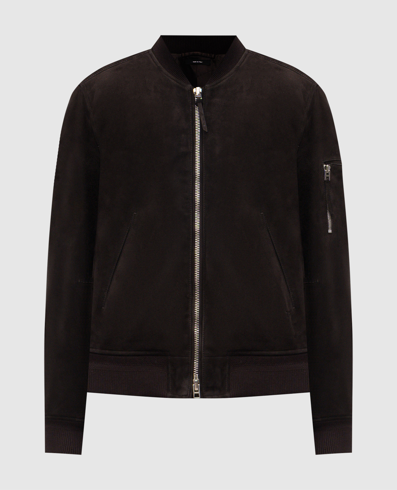 Brown suede bomber jacket
