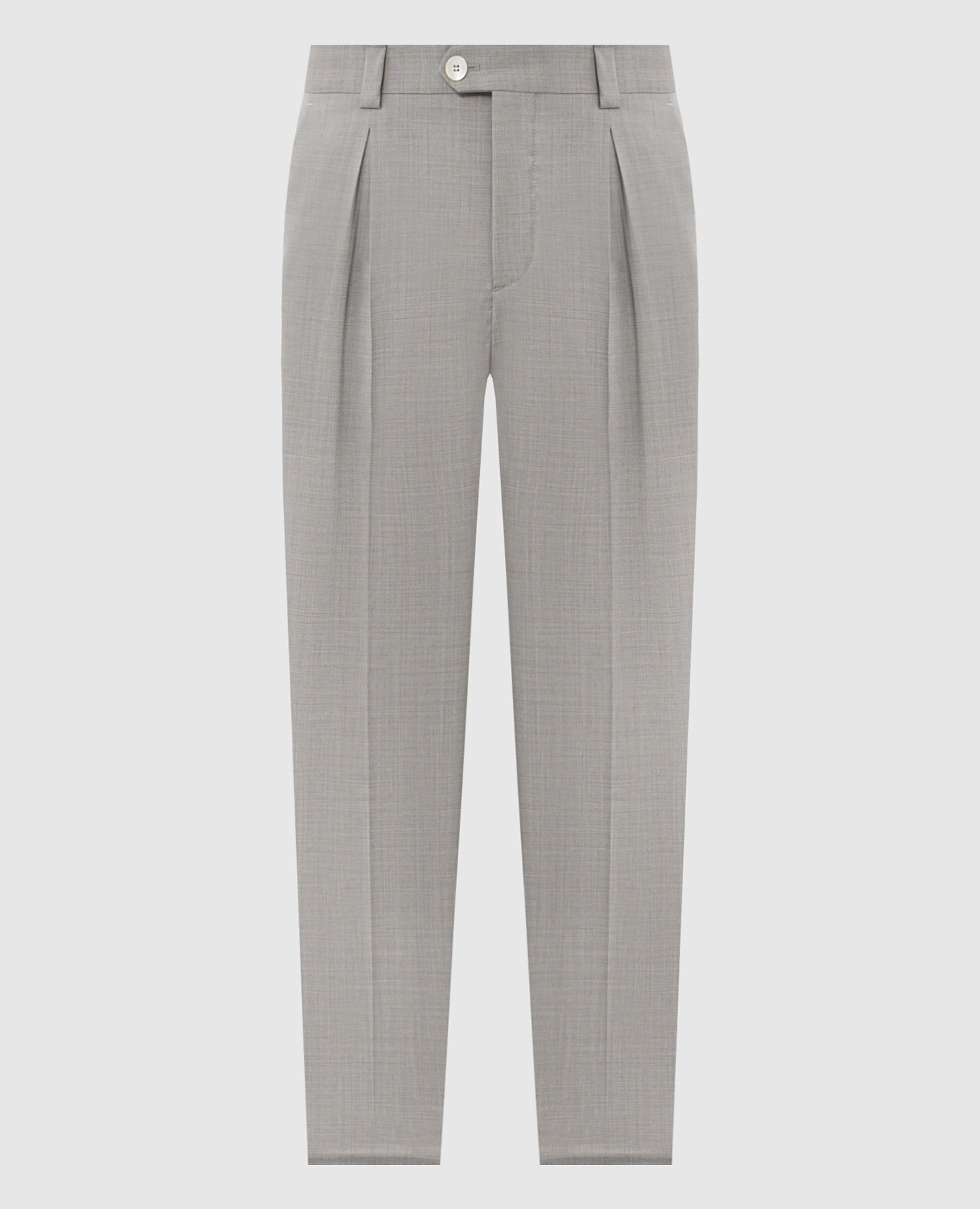 Gray wool pants with patch