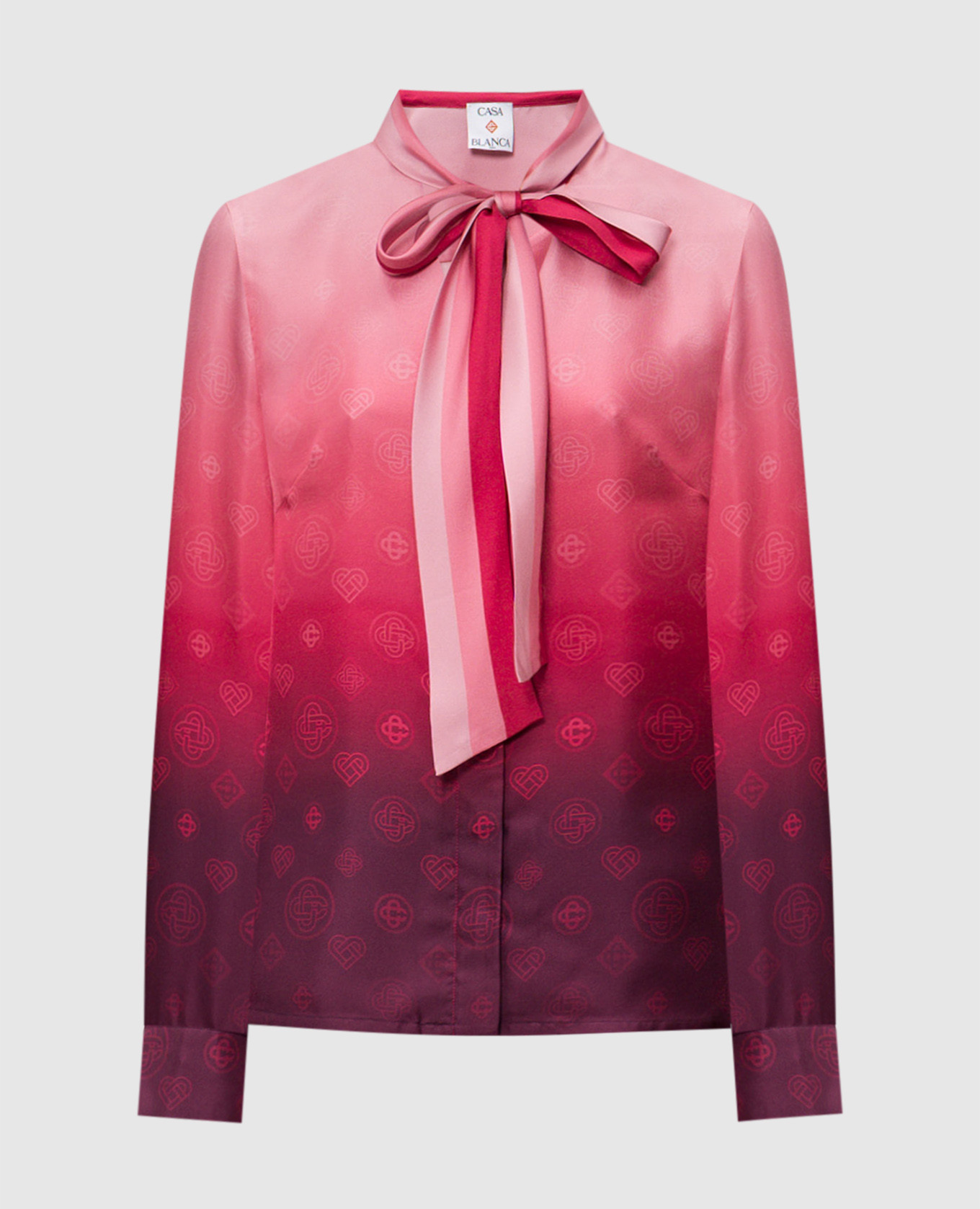 Rosa Seidenbluse mit Farbverlauf