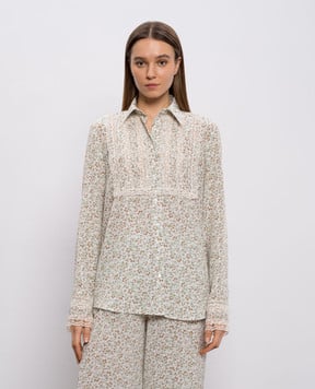 Ermanno Scervino White silk blouse with floral print D482K345APXWE