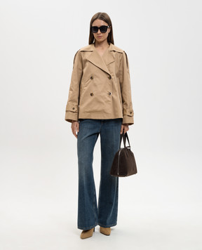 Twinset Beige cropped trench coat 261TP2231