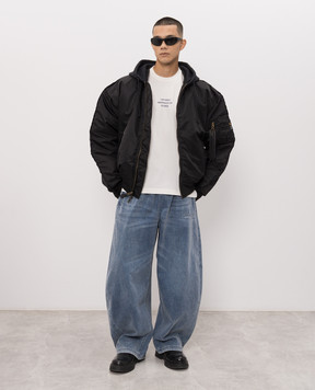Vetements Ivory T-shirt with a print of the inscription MH27TR173Wm