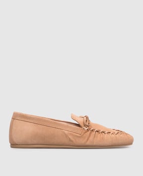 Stuart Weitzman Beige suede ballet flats Britt SM414