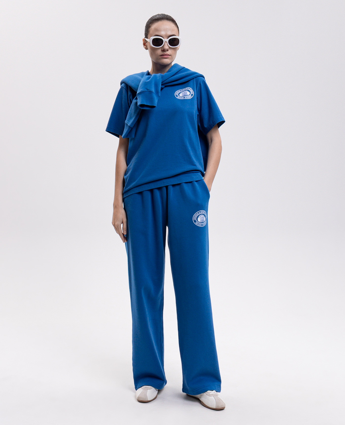 Blue printed sweatpants Sporty & Rich 2