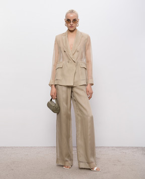 Max Mara Beige MXESLOGAN silk jacket MXESLOGAN