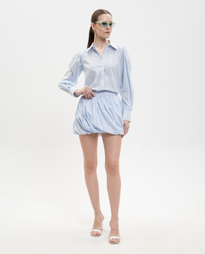 Twinset Blue striped skirt with drapery 261TE2082