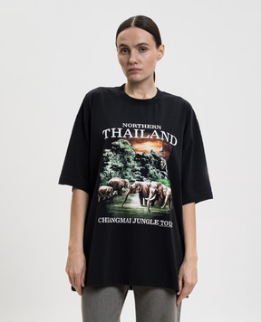 Vetements Black Northern Thailand T-shirt ME76TR241Bw