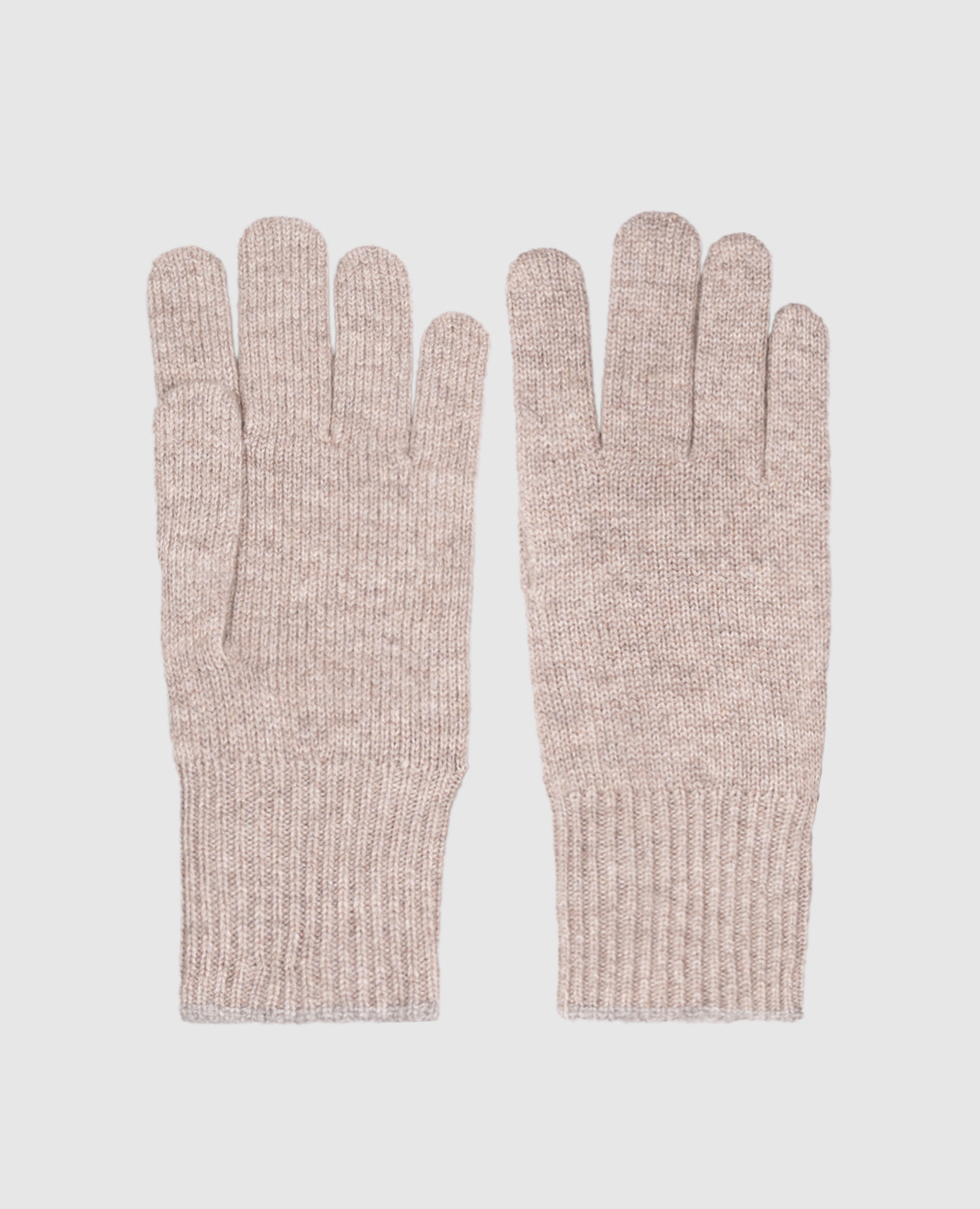 Melange grey cashmere gloves