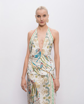MANTERO 1902 Erita ivory printed silk top 1079F0030G0880E