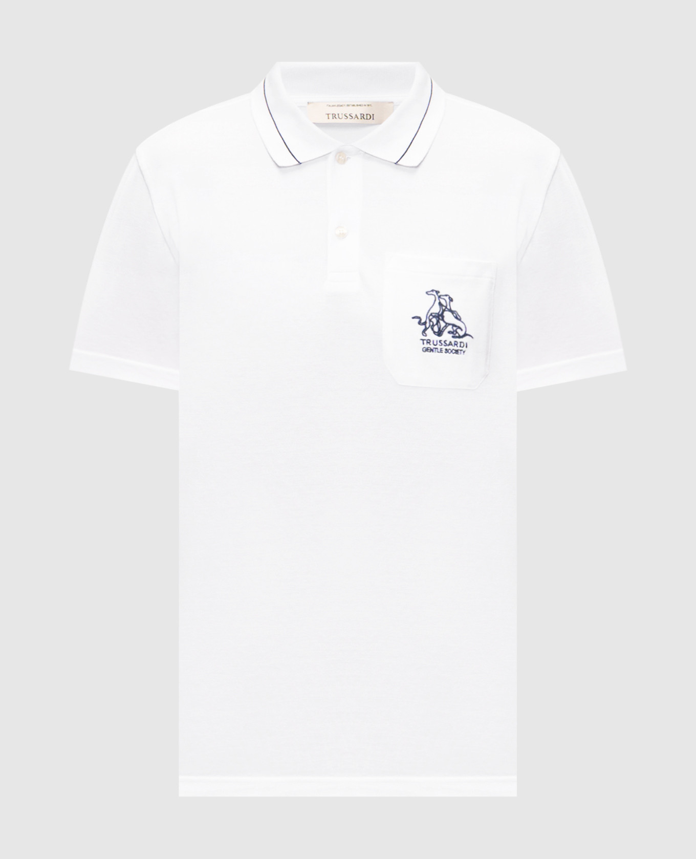 

White polo shirt with embroidery Trussardi