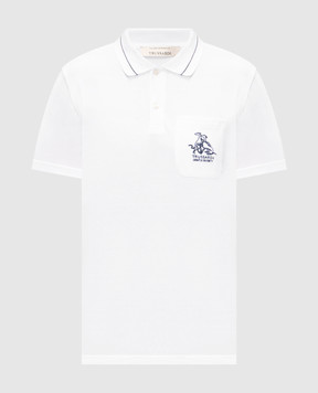 Trussardi White polo shirt with embroidery G5038000088NMTP06J91