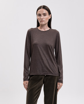Marco Pescarolo Brown cashmere longsleeve AMATA2D54Y02