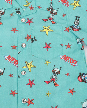 Diesel Children's green shirt Mcalyb with print K00791KXBS6