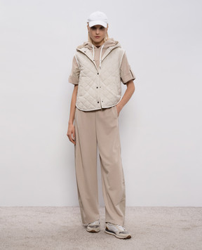 Brunello Cucinelli Beige short-sleeved hoodie MN05NSW409
