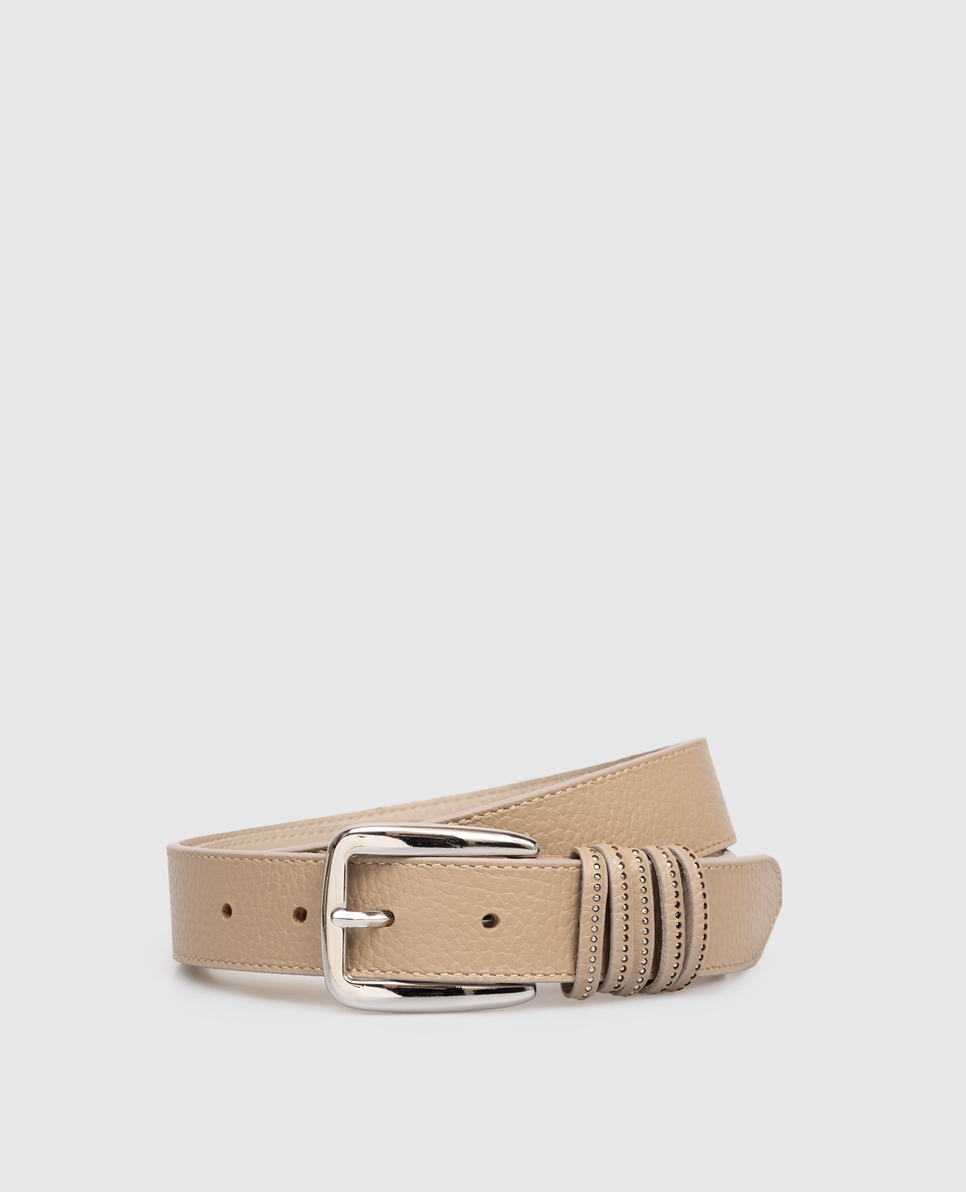 

Beige leather belt with logo Peserico
