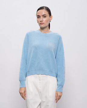 Peserico Blue sweater made of wool, silk and cashmere S99003F129018C