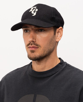Fear of God Black cap with embroidered monogram logo FG9M709901WOTW
