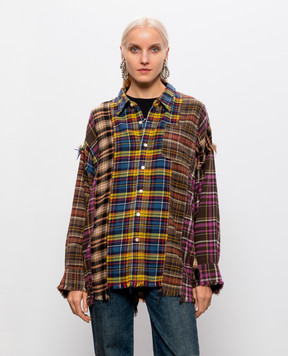 R13 Patchwork checkered shirt R13WR733R940B