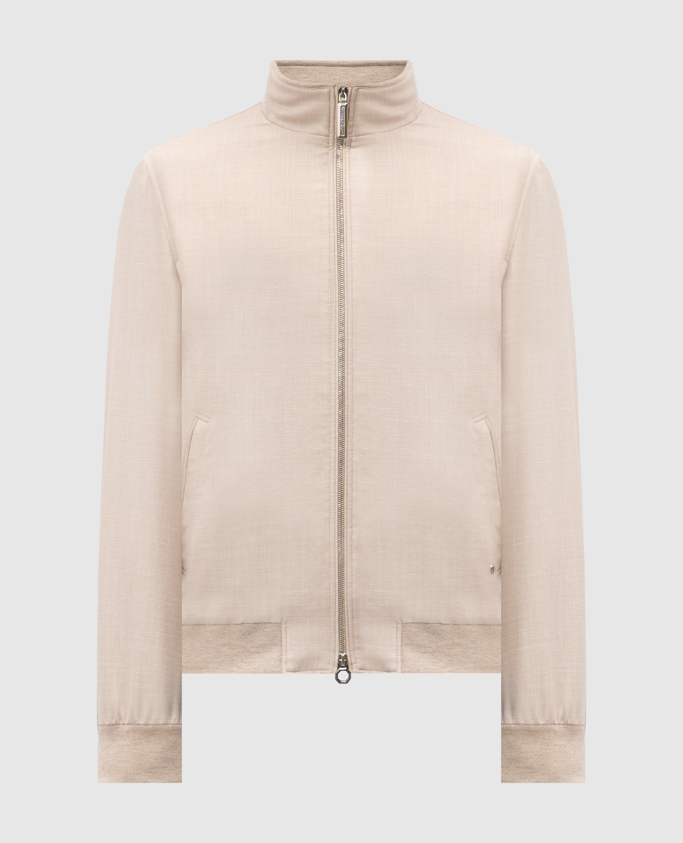 Beige wool, silk and linen jacket