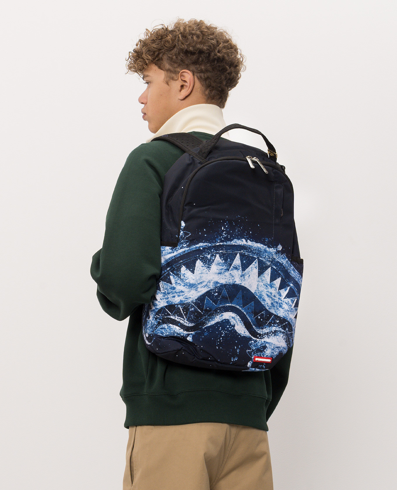 Children's dark blue backpack WAVEBREAKER SHARK Sprayground 2