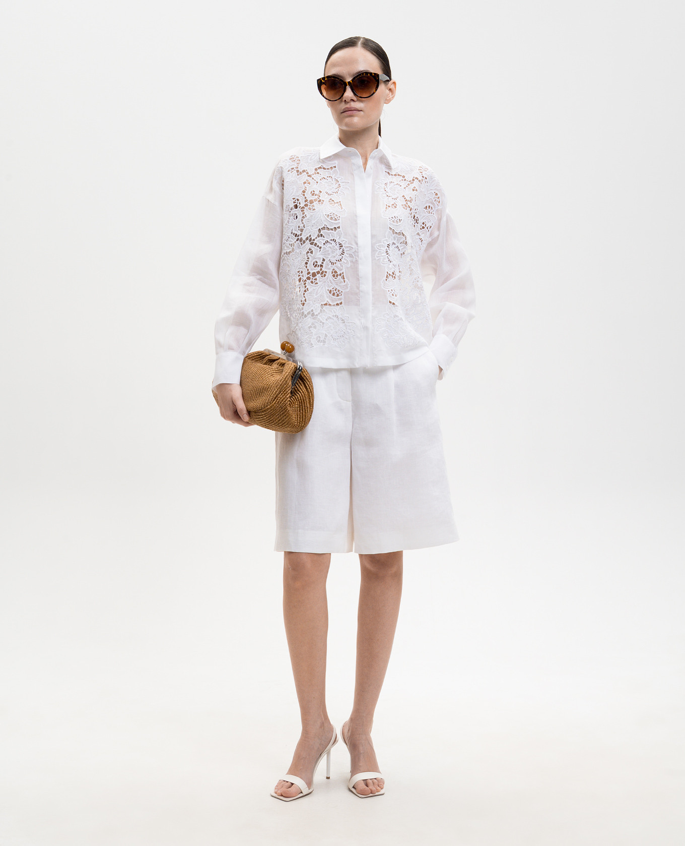 

CARAVAN white linen Bermuda shorts Max Mara