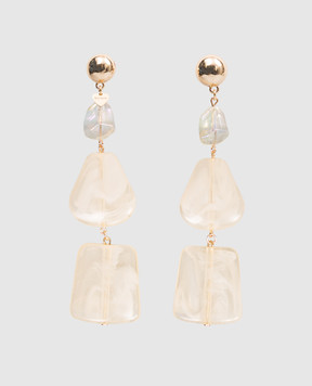Dolman Bijoux Yellow earrings with beads 17259