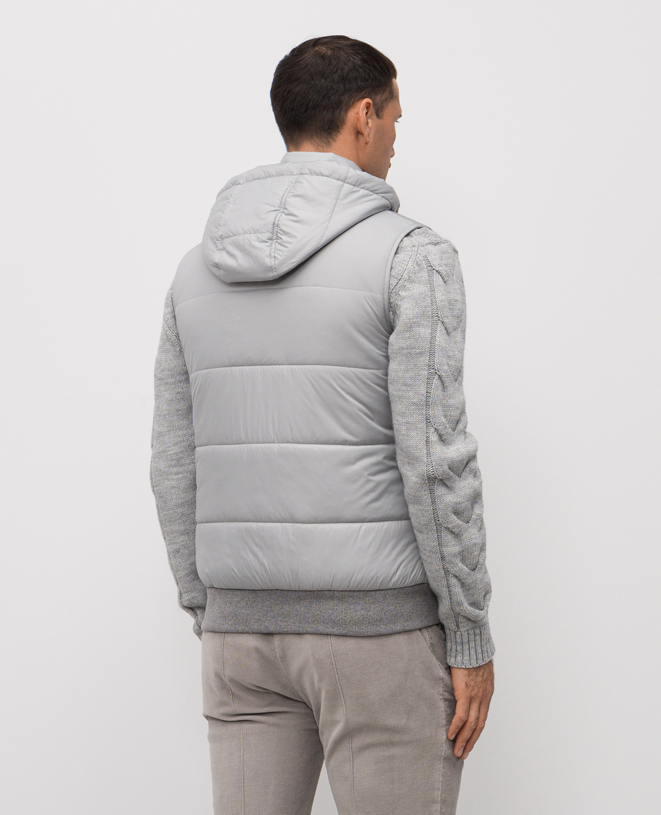 

Gray quilted vest Doriani Cashmere, Grey