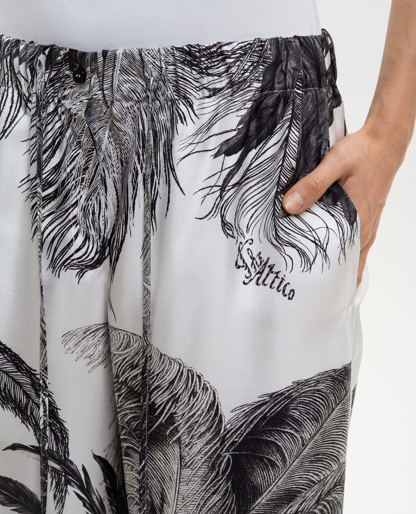 White printed silk pants The Attico 5