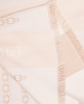 Twinset Beige scarf with logo pattern 262TA4350