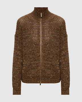 Max Mara Brown TTACITO cardigan with sequins MSTTACITO
