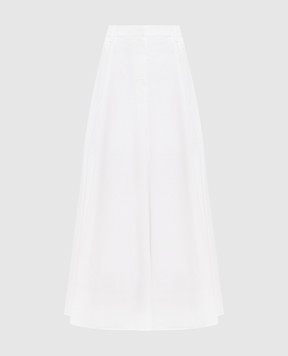 Brunello Cucinelli White maxi skirt with monil chain M0F79G4017