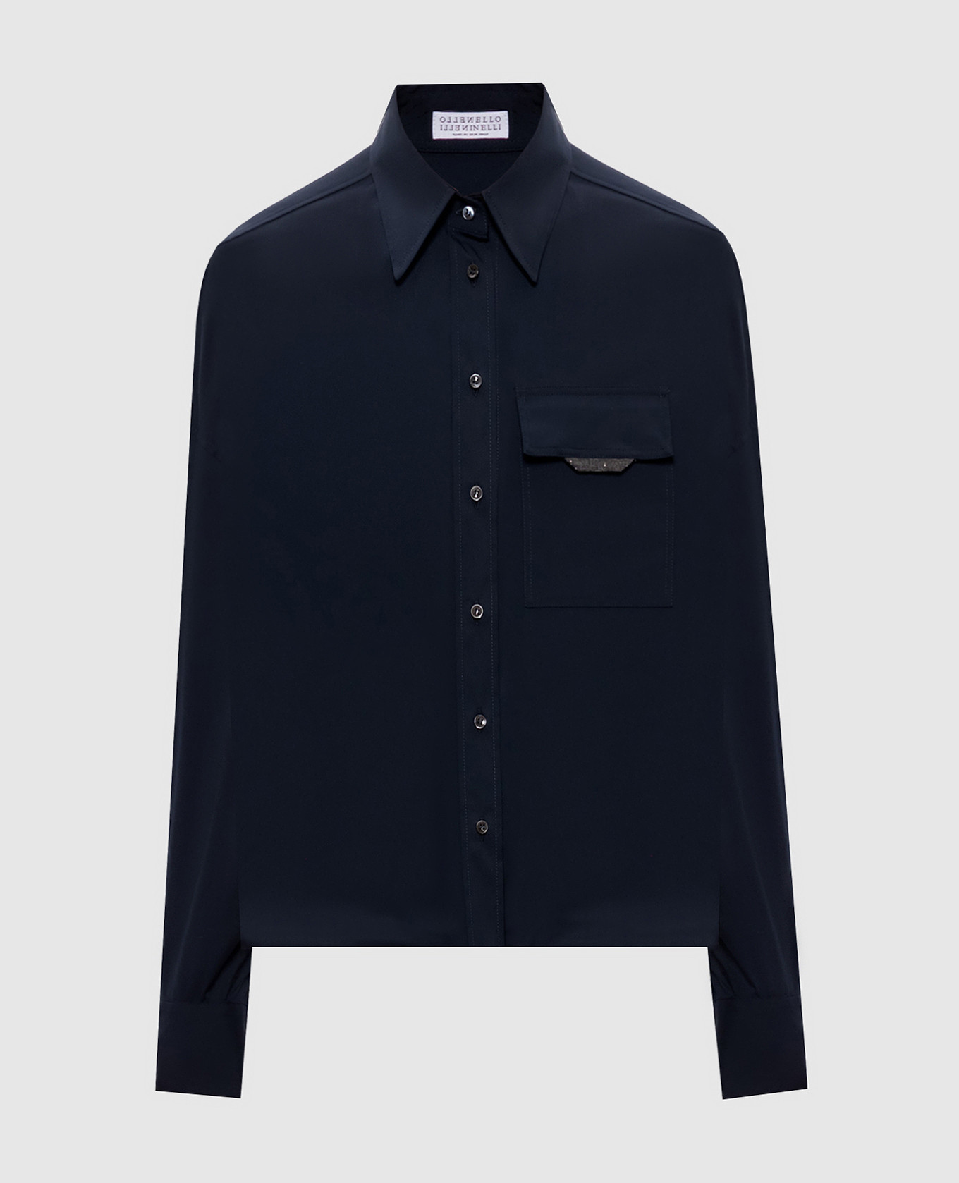 

Blue shirt with a monil chain Brunello Cucinelli