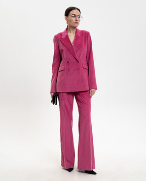 Gabriela Hearst Angela pink double-breasted corduroy jacket 3265113T124