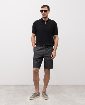 Stefano Ricci Grey shorts with logo patch M8T6101100TSOBK
