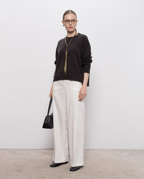 Peserico Dark brown wool, silk and cashmere sweater A99267F07K09283