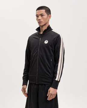 Palm Angels Black sports jacket with logo patch PMBD058S26FAB002